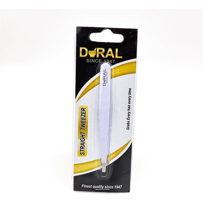 White Dural Straight Tweezers from Pasteur Pharmacy, precision stainless steel tip for accurate grooming and hair removal.