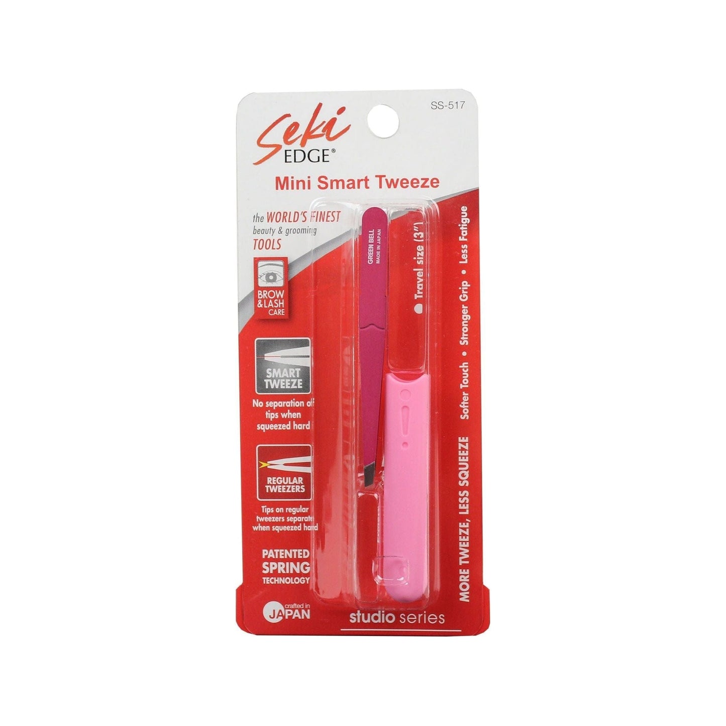 Pink Seki Mini Smart Tweeze tweezers from Pasteur Pharmacy with precise, ergonomic design for hair removal and grooming.