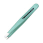 Stainless Mini Slant Tweezer by Tweezerman in Green Tea color, featuring precise slant tips for eyebrow grooming and hair removal.