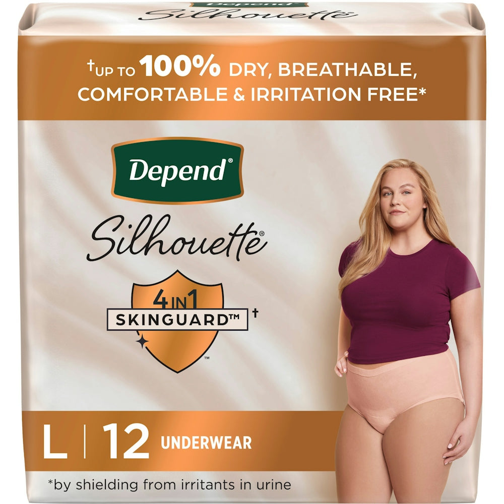 Depend Silhouette women's large underwear by Pasteur Pharmacy, comfortable, discreet adult incontinence underwear for women.