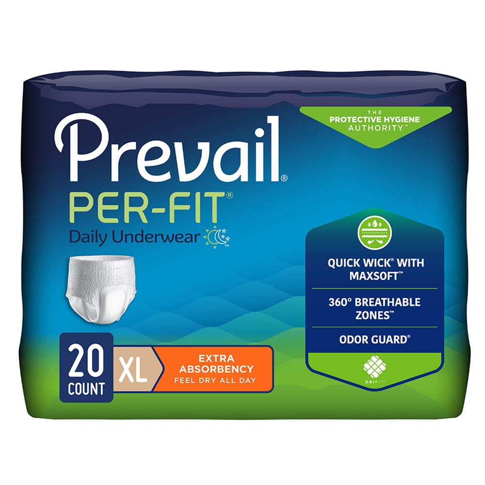 X-Large Prevail disposable underwear by Pasteur Pharmacy, soft and breathable in white, designed for comfort and convenience.