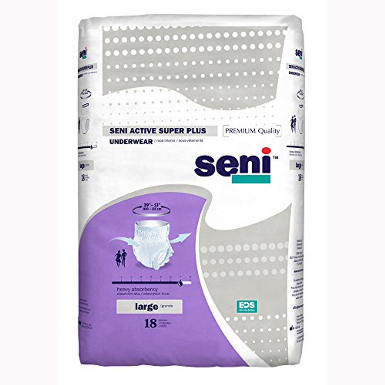 Seni Active Super Plus absorbent underwear in white, designed for maximum comfort and protection, by Pasteur Pharmacy.