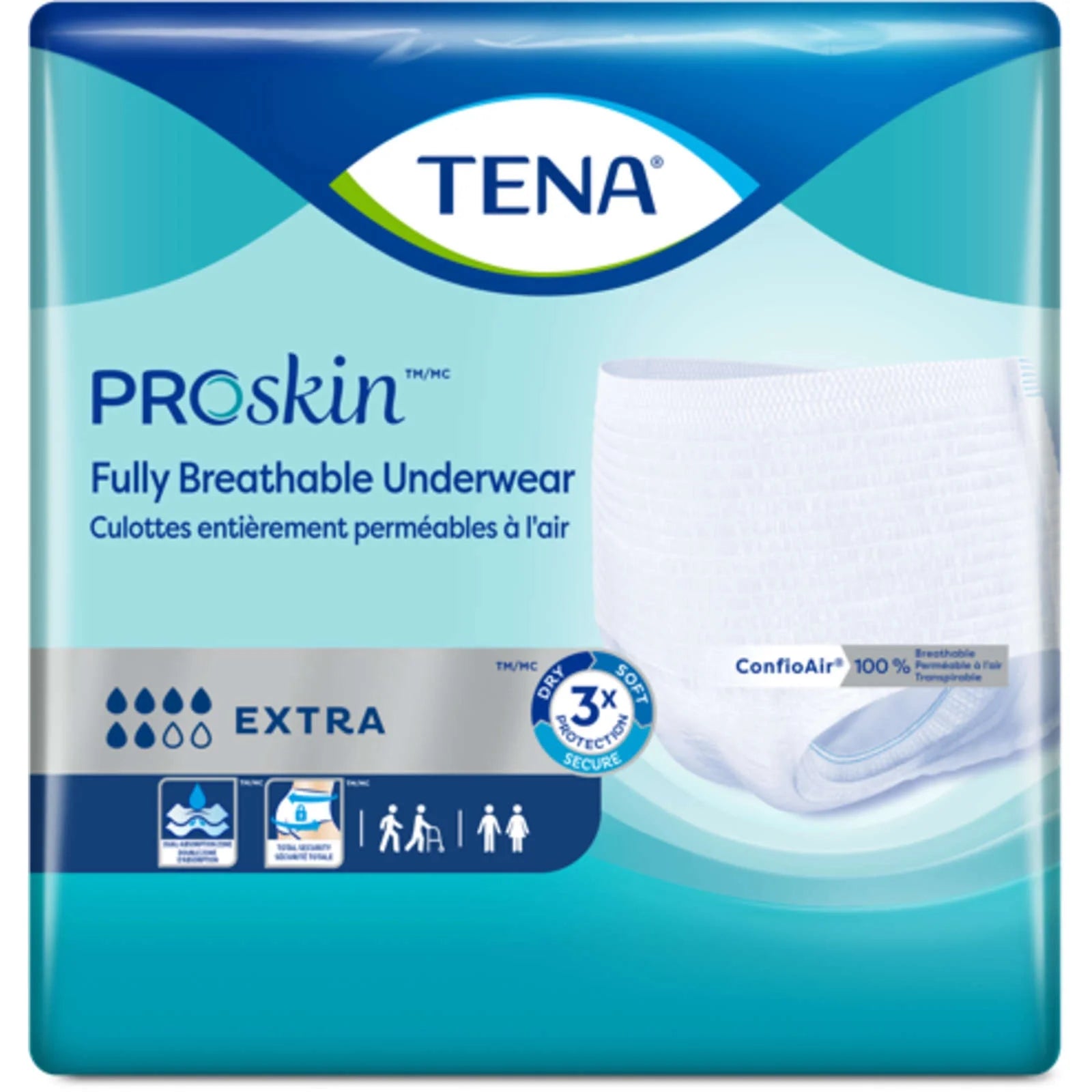 Tena protective incontinence underwear from Pasteur Pharmacy, extra absorbent, designed for comfort and leak protection.