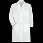 Professional white lab coat by Pasteur Pharmacy, size medium, with 5-button closure, designed for medical or laboratory uniforms.