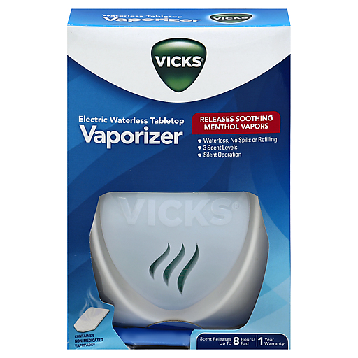 Electric Vicks Vaporizer by Pasteur Pharmacy, tabletop waterless vaporizer for soothing nasal relief.