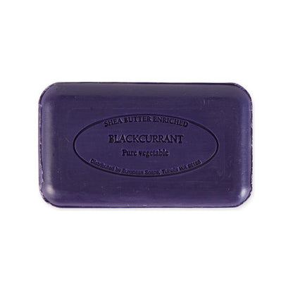 Pre De Provence Blackcurrant Shea Butter Vegetable Soap by Pasteur Pharmacy, 150g, with blackcurrant and shea butter ingredients.