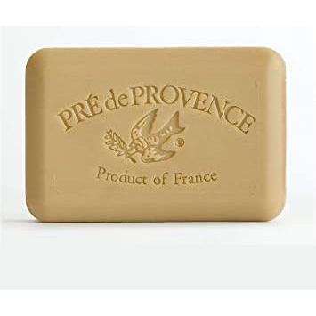 Pasteur Pharmacy Pre De Provence Verbena Shea Butter Vegetable Soap, 250g, with a bar of soap featuring vibrant soap design.
