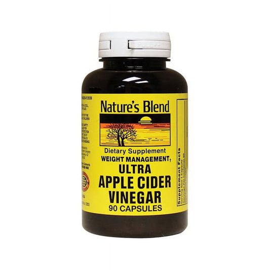 Nature's Blend Ultra Apple Cider Vinegar capsules by Pasteur Pharmacy, 600 mg, 90 capsules, dietary supplement for wellness.