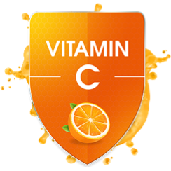 Redoxon Effervescent Vitamin C Tablets in orange flavor, 15 tablets, showing orange-flavored vitamin C tablets in a container.