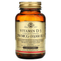 Solgar Vitamin D3 softgels in bottle, 250 mcg (10,000 IU), dietary supplement for bone health, by Pasteur Pharmacy.