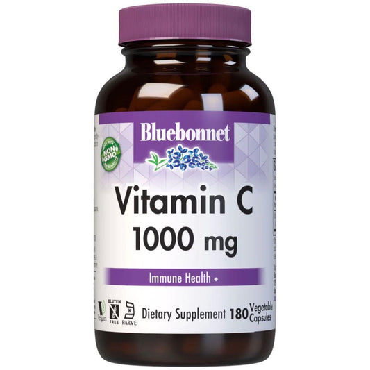 Bluebonnets Vitamin C-1000 mg supplement in 180 capsules, natural vitamin C supplement by Pasteur Pharmacy