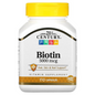 Bottle of 21st Century Biotin 5000 mcg capsules, Vitamin & Supplement, 110 count, natural hair and skin support.
