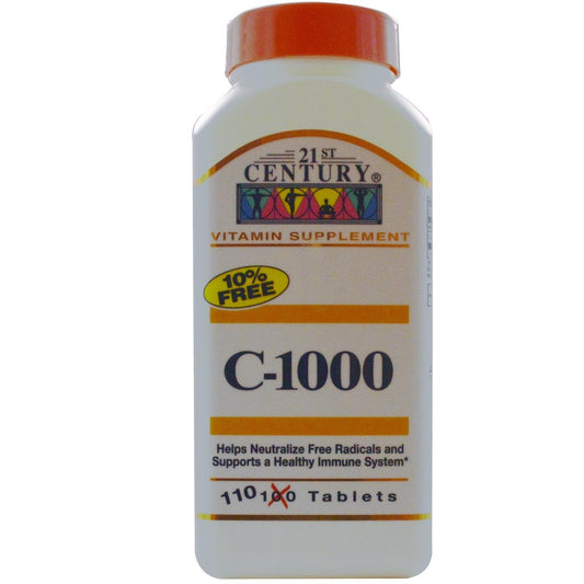 21st Century C 1000 Mg vitamin supplement tablets from Pasteur Pharmacy, showing orange capsules in blister pack.
