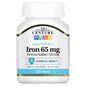 21st Century Ferrous Sulfate 65mg iron supplement bottle with 100 tablets, supporting iron deficiency and overall vitality.