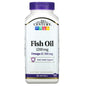 Bottle of 21st Century Fish Oil 1200 mg softgels from Pasteur Pharmacy, showing the supplement capsules in a clear container.