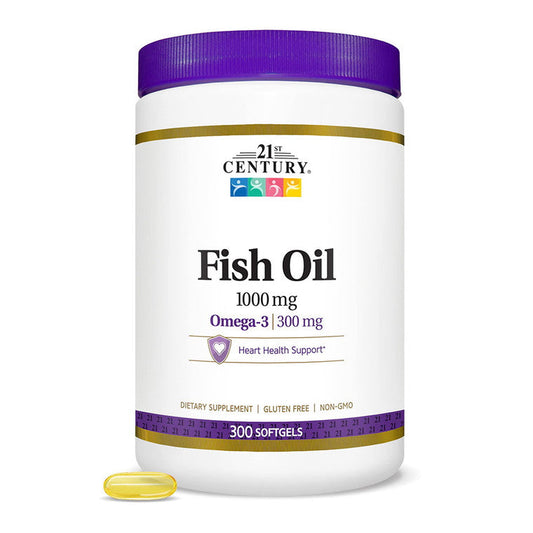 21st Century Fish Oil Softgels, 1000 Mg, dietary supplement in softgel form, known for omega-3 fatty acids, by Pasteur Pharmacy
