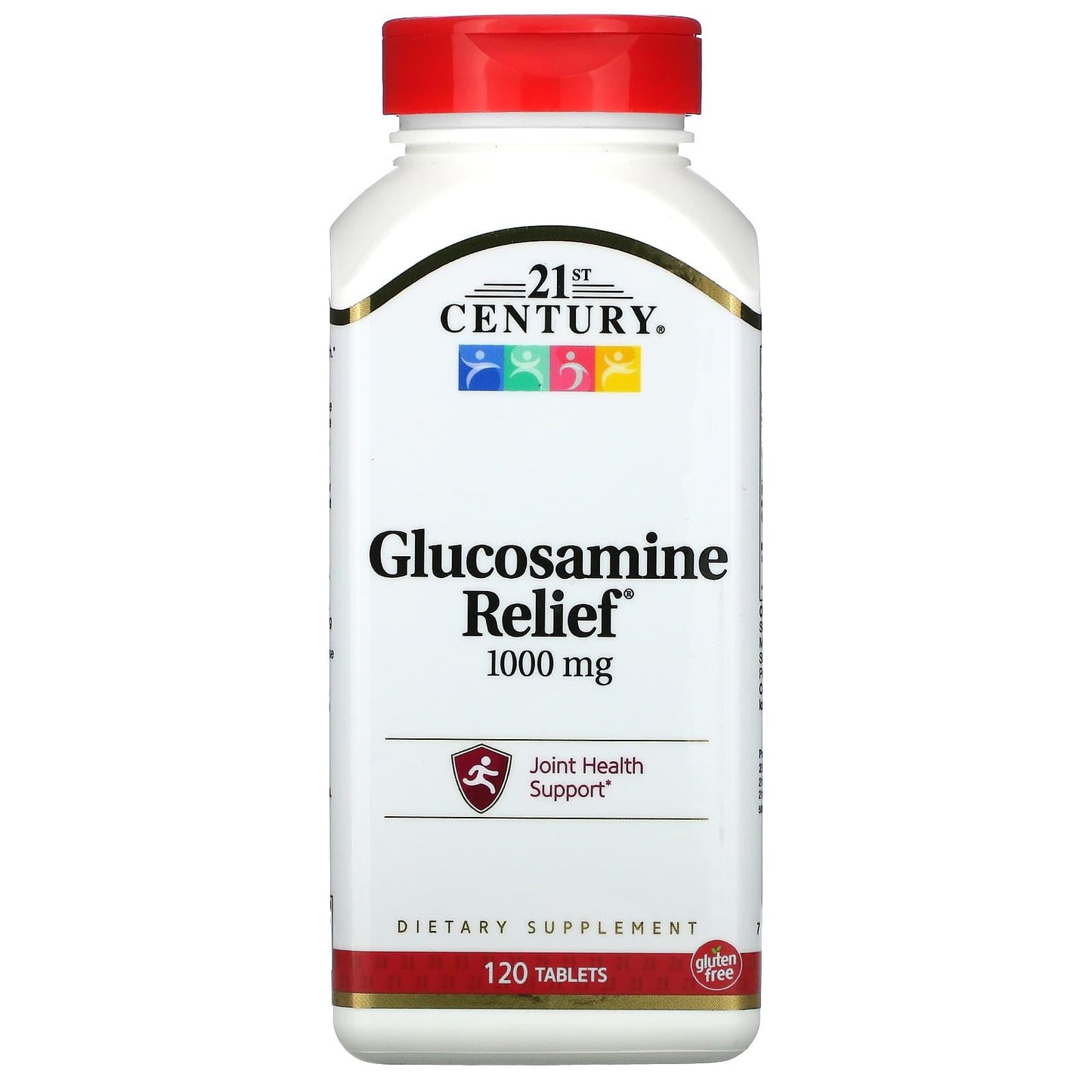 Bottle of 21st Century Glucosamine Relief vitamins and supplements with 120 tablets, 1,000 mg for joint support from Pasteur Pharmacy