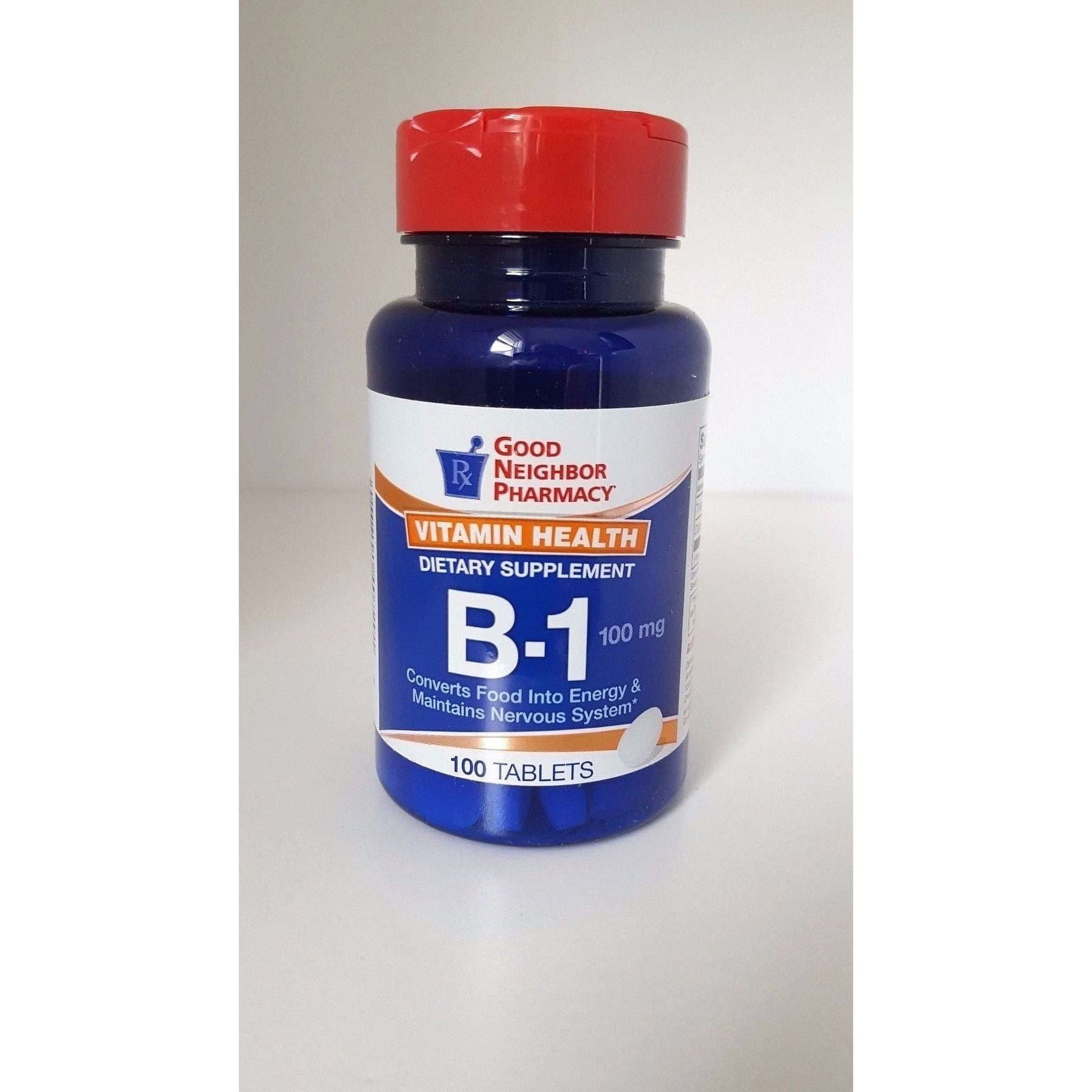 21st Century GNP Vitamin B-1 supplement bottle from Pasteur Pharmacy, 100 tablets, dietary vitamins and supplements image