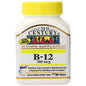 Bottle of 21st Century Vitamin B12 500 mcg tablets by Pasteur Pharmacy, containing 110 dietary supplement tablets.