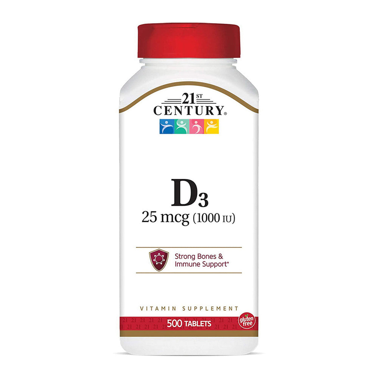 21st Century Vitamin D3 1000 IU tablets from Pasteur Pharmacy, dietary supplement for bone and immune health.
