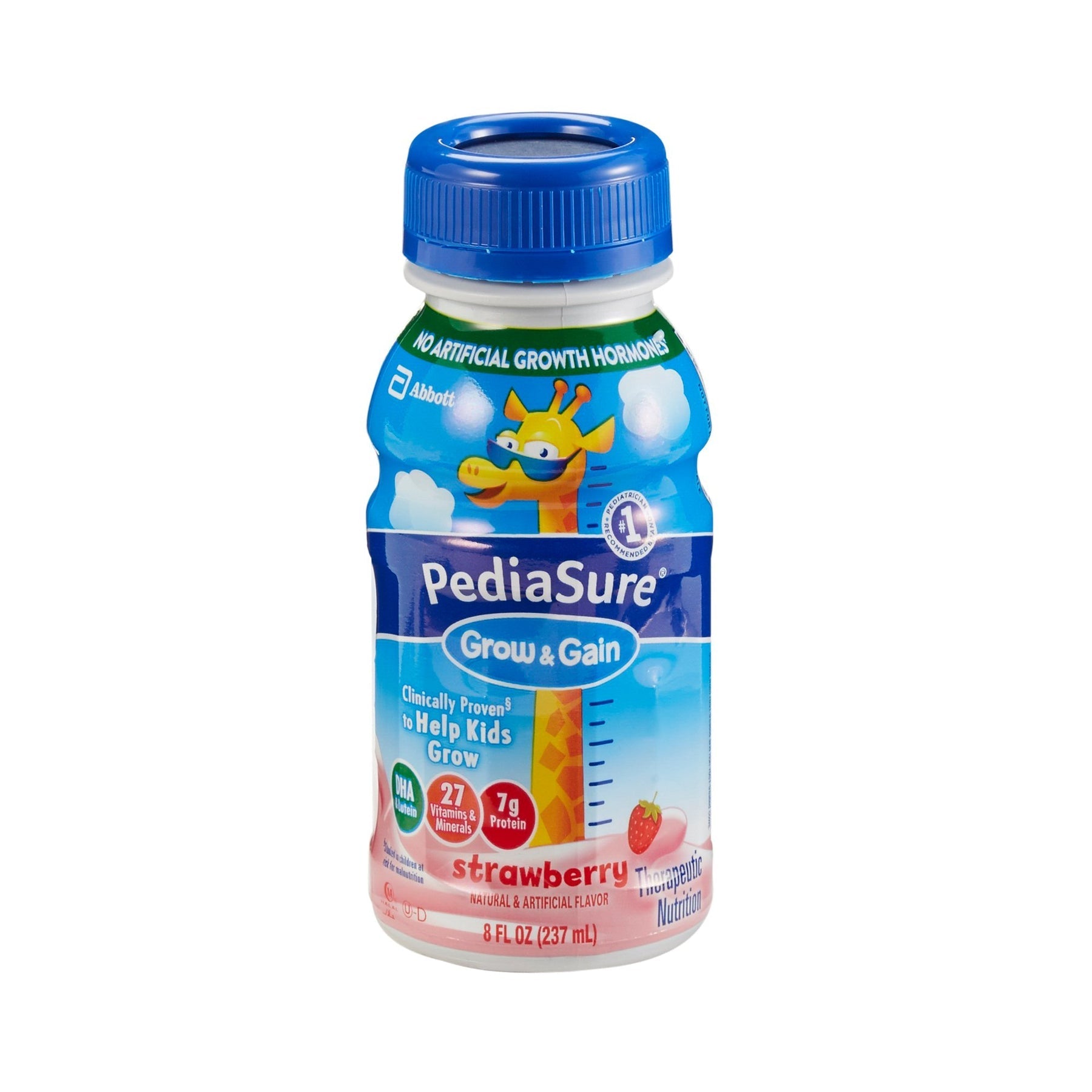 Abbott Nutrition PediaSure Grow & Gain Strawberry flavor pediatric oral supplement 8 oz bottles, ready-to-use, pack of 24.