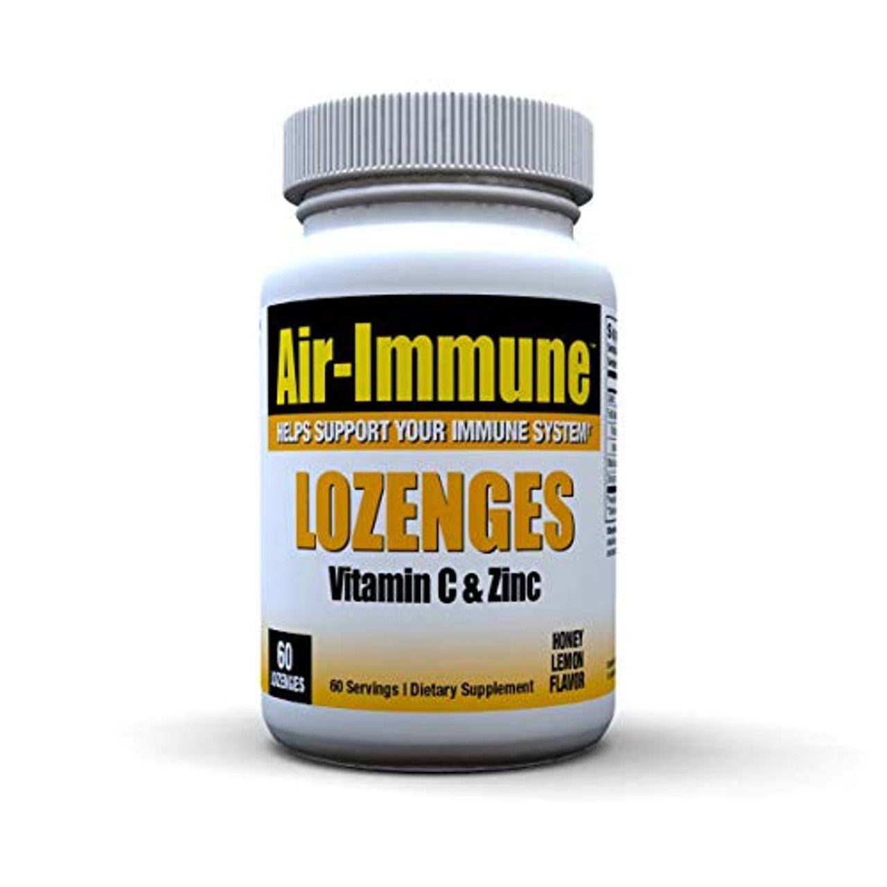 Air Immune Lozenges by Pasteur Pharmacy, honey lemon flavor with vitamin C and zinc, in a clear blister pack.