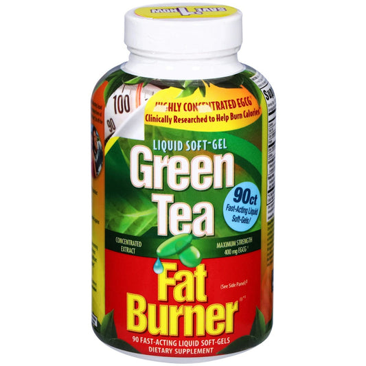 Applied Nutrition Green Tea Fat Burner liquid soft-gels in a bottle, dietary supplement for weight management and metabolism support