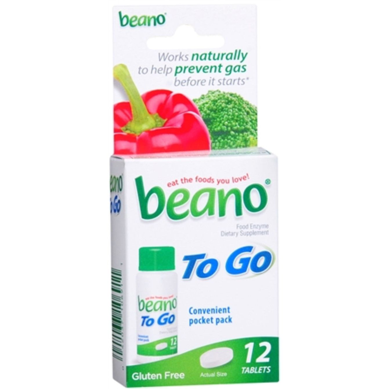 Beano Meltaways gas prevention tablets in strawberry flavor, fast-dissolve vitamins & supplements for bloating relief, 120 count.