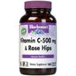 Bluebonnets Vitamin C 500 mg with Rose Hips supplement in 180 vegetable capsules, promoting immune health and wellness.