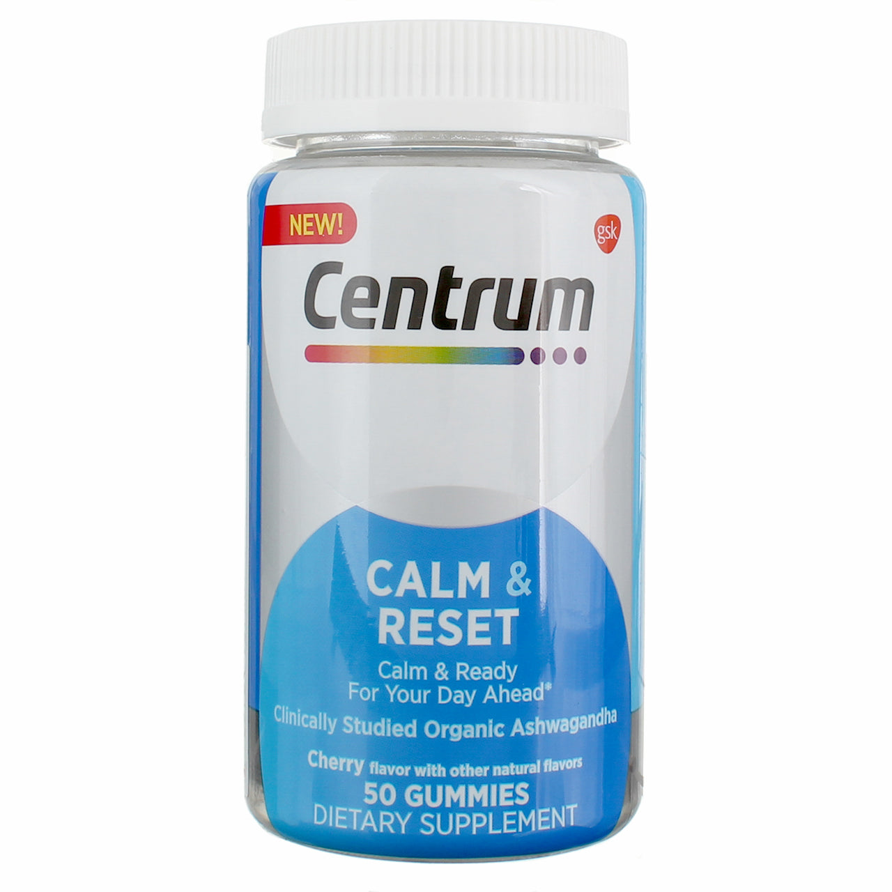Centrum Calm & Reset Gummies with Ashwagandha and Vitamin B6, dietary supplement in gummy form, by Pasteur Pharmacy.