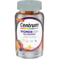 Centrum Women 50+ multivitamin gummies in assorted natural fruit flavors, dietary supplement for women's health.