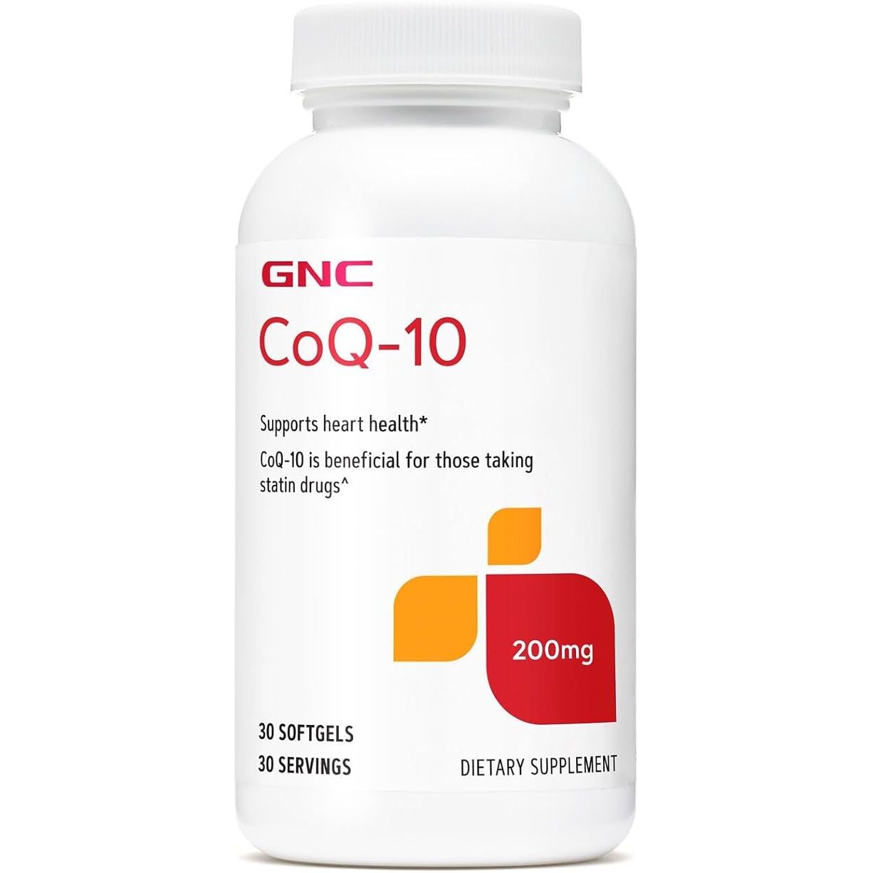 Bottle of Pasteur Pharmacy Coenzyme Q-10 200 mg supplements in a clear container with a white label.