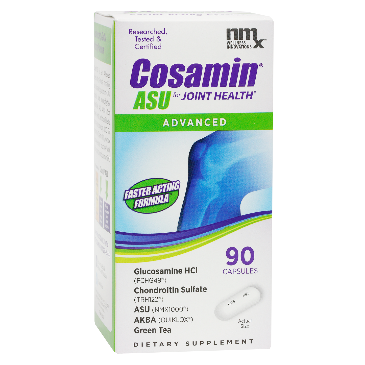 Cosamin ASU Active Lifestyle capsules for joint health, dietary vitamins and supplements in a bottle.