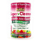 Country Farms Super Cleanse supplement container, 280g, from Pasteur Pharmacy, in a white jar with label and product details visible.