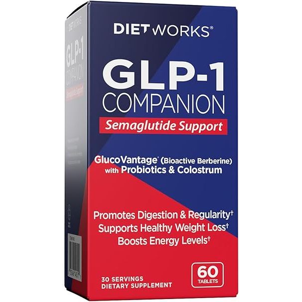 Dietworks GLP-1 Companion Tablets from Pasteur Pharmacy, dietary supplement vitamins and tablets for health support.