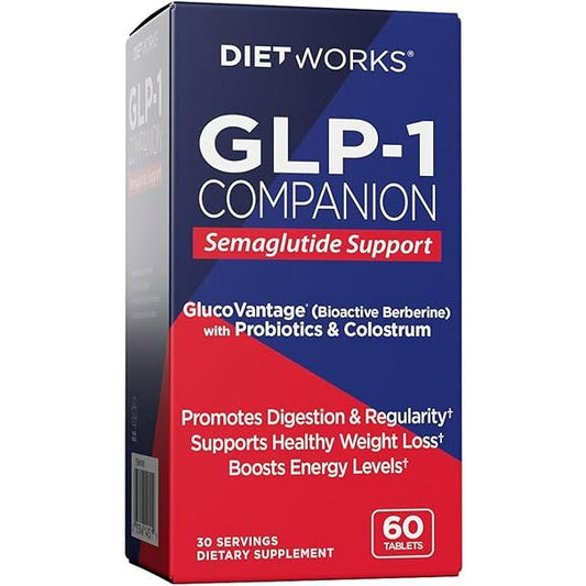 Dietworks GLP-1 Companion Tablets from Pasteur Pharmacy, dietary supplement vitamins and tablets for health support.