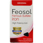 Feosol Original Ferrous Sulfate iron supplement tablets in blister pack, vitamin and supplement product.