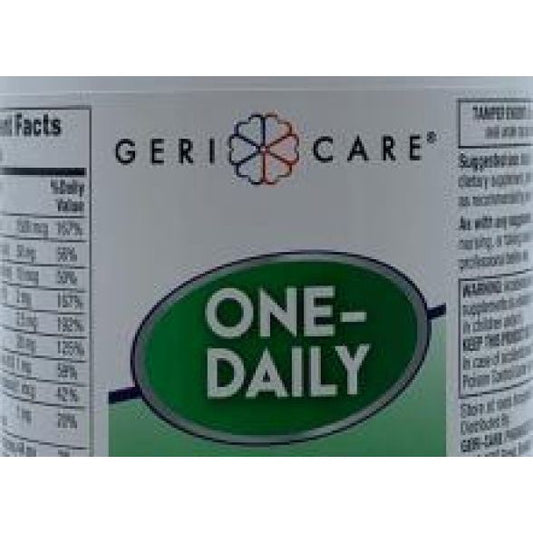 Geri-Care multivitamin supplement with minerals from Pasteur Pharmacy, showing a bottle of vitamins and supplement tablets.