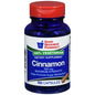 GNP Maximum Strength Cinnamon 500mg capsules in a bottle, dietary supplement from Pasteur Pharmacy, 100-count bottle.