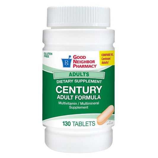 Bottle of Good Neighbor Pharmacy Century Adult Multivitamins by Pasteur Pharmacy with 130 tablets, dietary supplement for adults