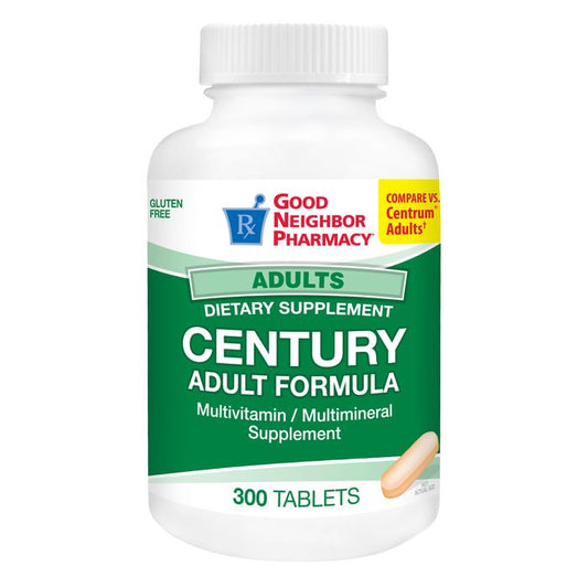 Good Neighbor Pharmacy Century Adult Multivitamin bottle with 300 tablets, part of Pasteur Pharmacy's vitamins and supplements.