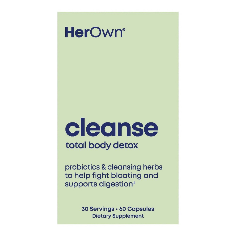 Her Own Cleanse gentle detox and gut health capsules from Pasteur Pharmacy, 60 capsules of vitamins and supplements.