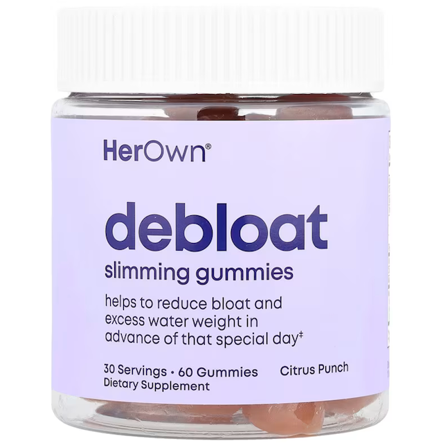 Her Own Debloat Gummies for bloating and gas relief, 60 count, natural vitamins and supplements by Pasteur Pharmacy.