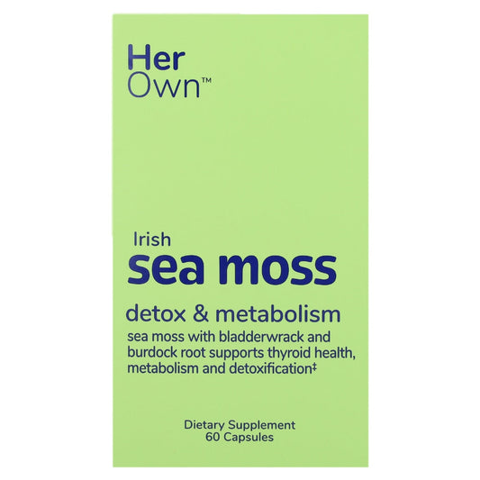 Her Own Irish Sea Moss capsules by Pasteur Pharmacy, raw organic sea moss supplement for immune, thyroid, and skin health.