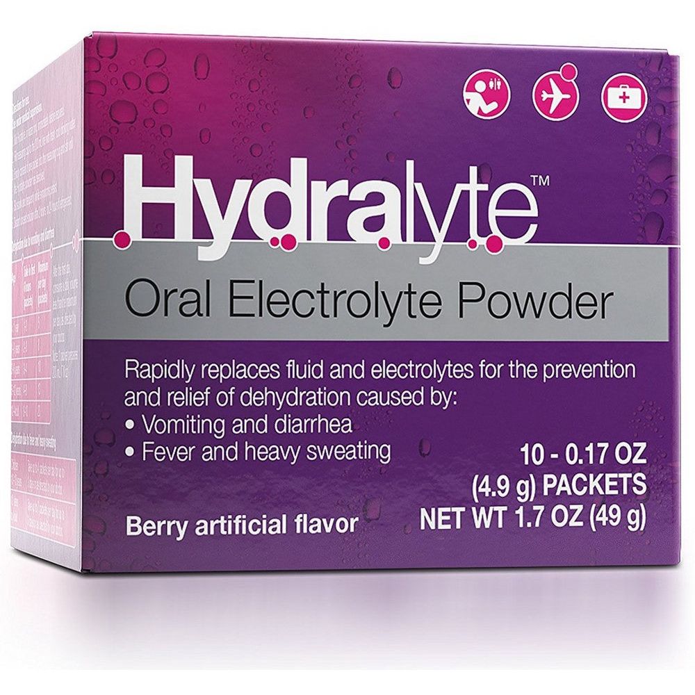 Hydralyte Oral Electrolyte Powder in Berry flavor, a Vitamin and Supplement product by Pasteur Pharmacy.
