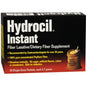 Hydrocil Instant Fiber Laxative from Pasteur Pharmacy, 30 sugar-free, unflavored single-serve packets for digestive relief.