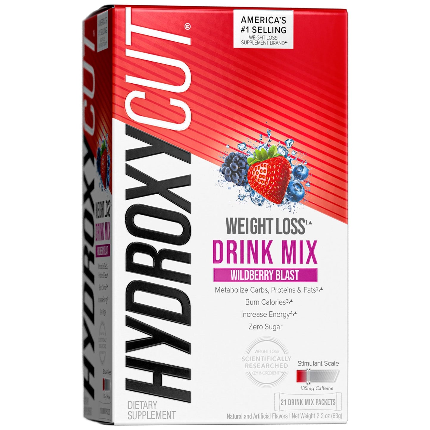 Hydroxycut Pro Clinical Wildberry instant drink mix packets, dietary supplement, 21 count in a box, from Pasteur Pharmacy.