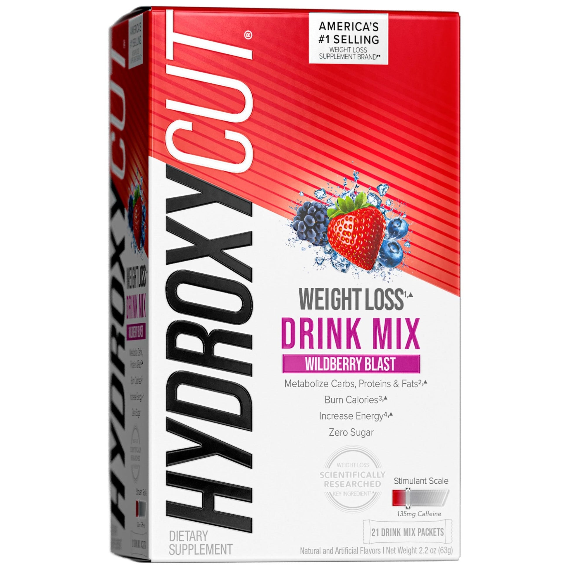 Hydroxycut Pro Clinical Wildberry instant drink mix packets, dietary supplement, 21 count in a box, from Pasteur Pharmacy.