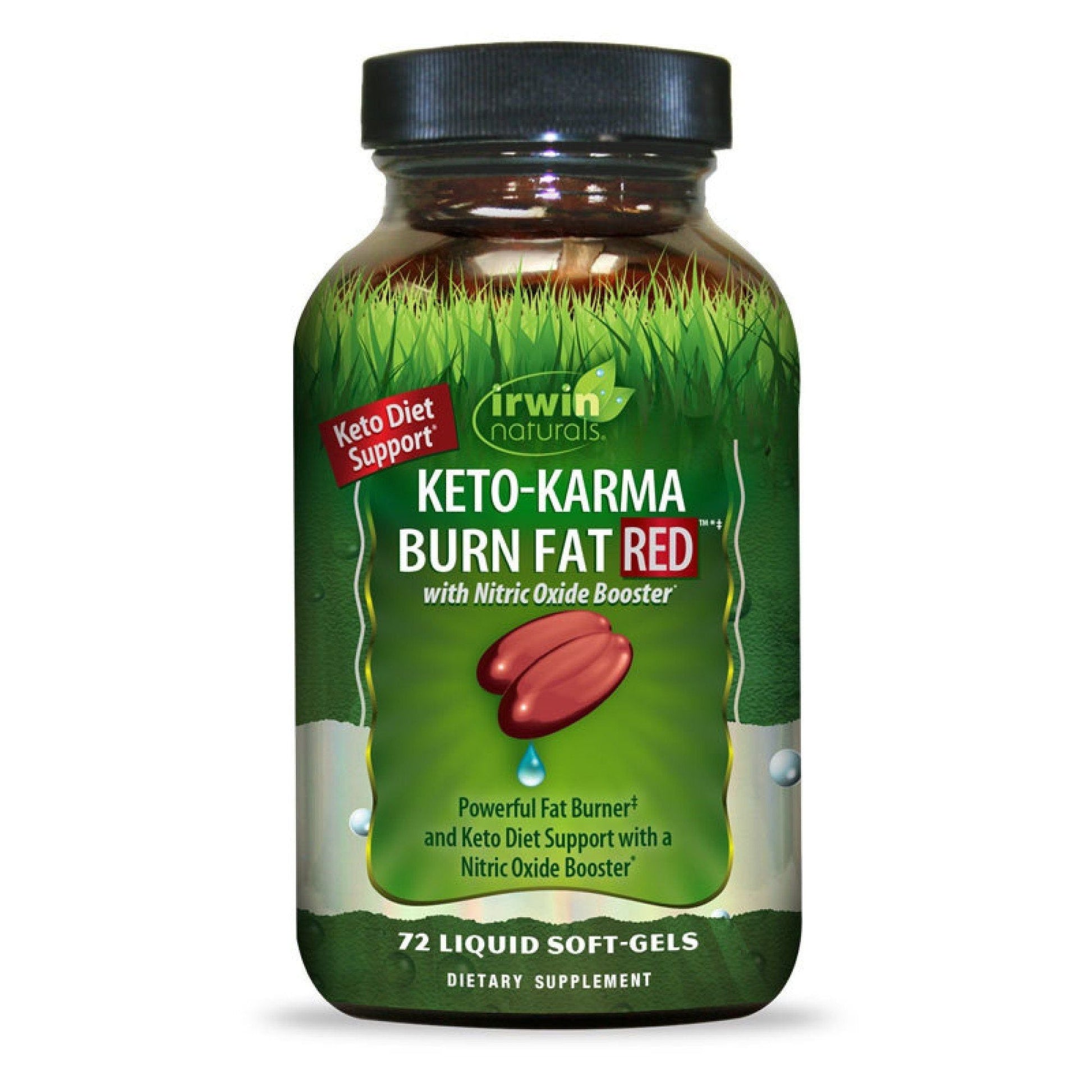 Keto-Karma Burn Fat Red Gc dietary supplement bottle from Pasteur Pharmacy, 72 capsules for fat burning and weight management.