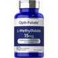 L-Methylfolate 15 mg dietary supplement capsules from Pasteur Pharmacy, featuring a bottle of 90 capsules on a white background.